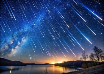 Lyrid Meteor Shower 2020:  April Night Sky Star Trails Macro Photography - 15 Second Exposure