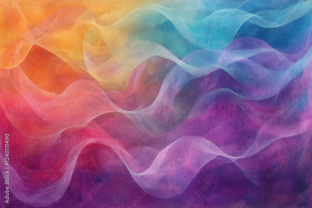 Aufkleber abstract waves of color blend seamlessly, creating a vibrant background ideal for artistic projects