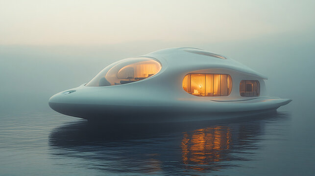 a floating house on the water