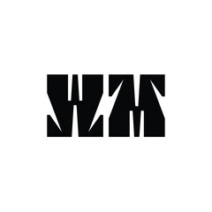 WM monogram logo design letter text name symbol monochrome logotype alphabet character simple logo