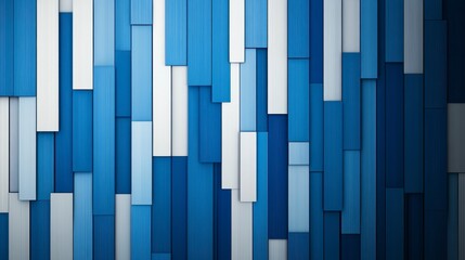 A visually striking abstract composition of blue wooden planks arranged in a creative and modern design, perfect for interior decor and artistic backgrounds
