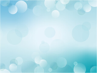 ファンシーなシャボン玉風の水玉模様背景素材_ライトブルー