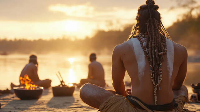 sadhus preparing for the Maha kumbh