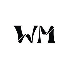 WM monogram logo design letter text name symbol monochrome logotype alphabet character simple logo