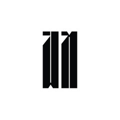 WM monogram logo design letter text name symbol monochrome logotype alphabet character simple logo