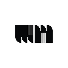 WM monogram logo design letter text name symbol monochrome logotype alphabet character simple logo