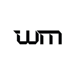 WM monogram logo design letter text name symbol monochrome logotype alphabet character simple logo