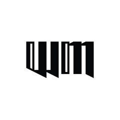WM monogram logo design letter text name symbol monochrome logotype alphabet character simple logo
