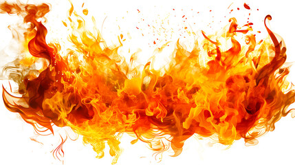 fire and flames on white & transparent a background.