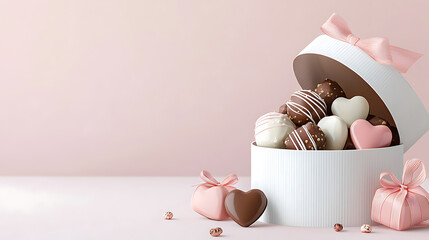 Delightful chocolate treats romantic setting food photography minimalist background close-up indulgence
