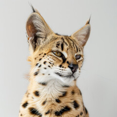 Obraz premium serval cat with distinctive spots and elegant features, showcasing its beauty