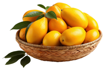 PNG Basket mango wicker fruit basket lemon plant.