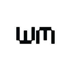 WM monogram logo design letter text name symbol monochrome logotype alphabet character simple logo