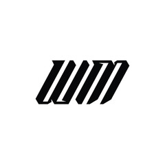 WM monogram logo design letter text name symbol monochrome logotype alphabet character simple logo