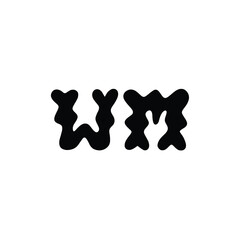 WM monogram logo design letter text name symbol monochrome logotype alphabet character simple logo