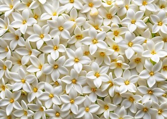 Fototapeta premium White Jasmine Flower Texture Background - Top View Macro Photography