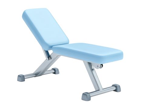 Sturdy blue and silver weight bench, elevate your home fitness strength training