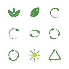recycling and eco friendly icon set
