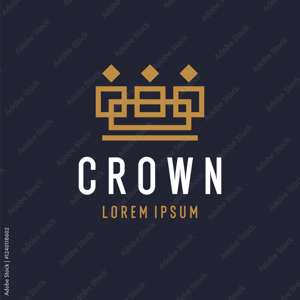 Aufkleber the linear image of the crown. isolated vector emblem. illustration in simple flat style.