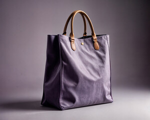 Purple shopping bag on a white background