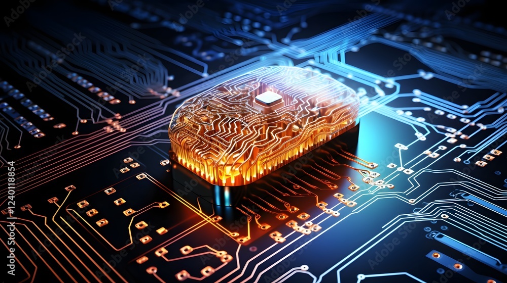 Poster intelligence and the interconnected brain a symbolic representation of the fusion of technology and 