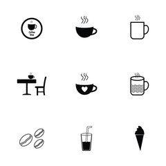 coffee shop elements vector isolated on white background
