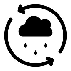 Rainwater Harvesting System Glyph icons