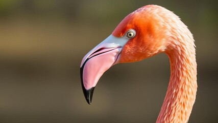 Fototapeta premium Vibrant close up of a flamingo's pink feather plumage, nature, flamingo