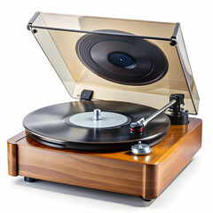 Record Player with white Background for Digital Designs