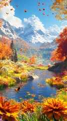 Autumnal Serenity: A Breathtaking Mountain Lake