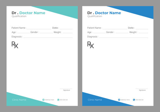   a4 doctor prescription notepad paper template design
