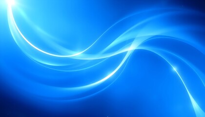 Abstract Blue Light Wave Background with Glowing Particles and Futuristic Energy Flow Design