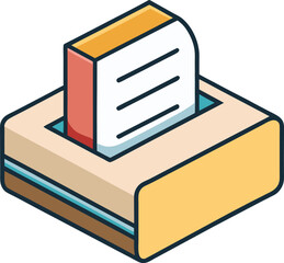 Voting Ballot Box Illustration – Isometric Design