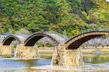 Crédence en verre imprimé 清らかな錦川と錦帯橋 