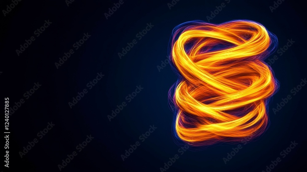 Poster vibrant abstract swirl of golden light on a dark backdrop creating an energetic and dynamic visual e