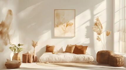 Serene Bedroom Decor With Neutral Tones And Natural Elements