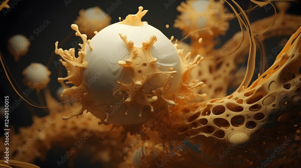 Aufkleber striking abstract 3d spheres and organic fluid shapes for innovative and contemporary digital design