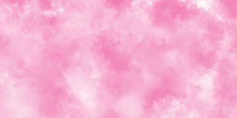 Soft and cloudy watercolor stain of pink paint texture, brush painted watercolor abstract painting background, fresh and blurry pink cloud sky on art graphics, creative colorful modern pink paper.