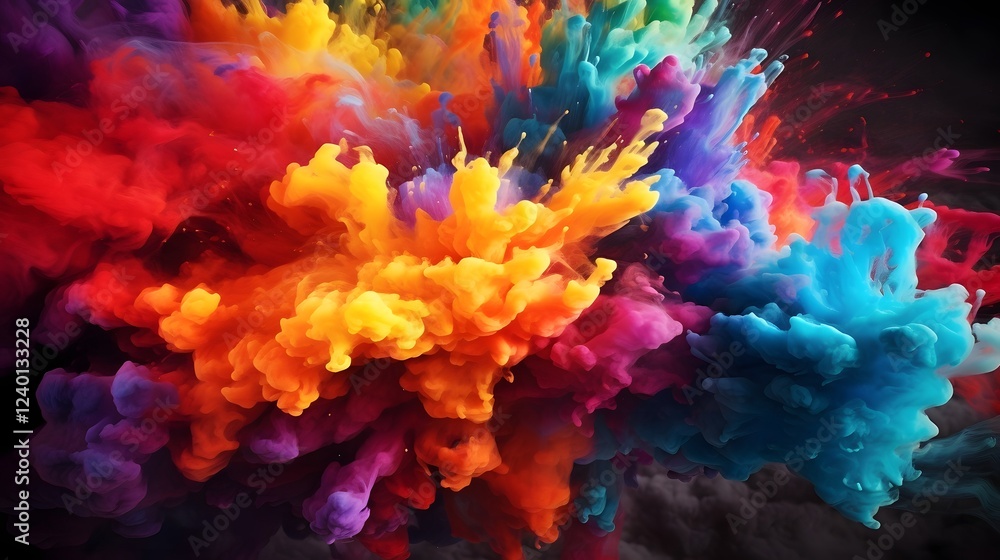 Poster captivating explosion of vibrant digital paint in a display that unleashes boundless creativity and 