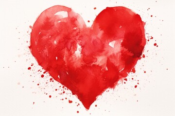 Obraz premium Vibrant heart painted with fluid red tones, expressing love and emotion in art. Generative AI