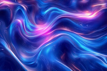 Flowing waves of abstract digital streams create a mesmerizing visual experience in vibrant blue and pink colors