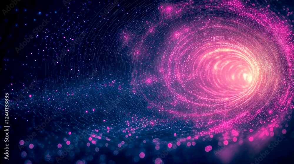 Poster cosmic vortex: a journey through the astral tunnel of sparkling nebulae and celestial lights