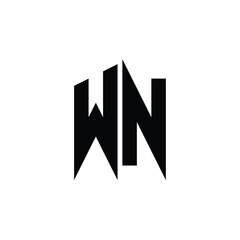 WN monogram logo design letter text name symbol monochrome logotype alphabet character simple logo