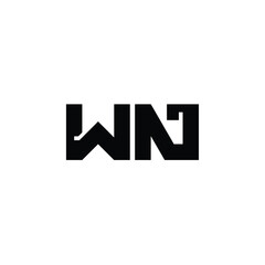 WN monogram logo design letter text name symbol monochrome logotype alphabet character simple logo