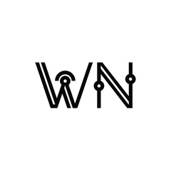 WN monogram logo design letter text name symbol monochrome logotype alphabet character simple logo