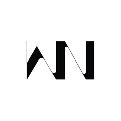 WN monogram logo design letter text name symbol monochrome logotype alphabet character simple logo