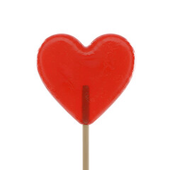 Single Heart Shaped Lollipop in Bright Red Color