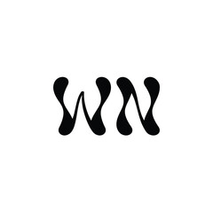 WN monogram logo design letter text name symbol monochrome logotype alphabet character simple logo