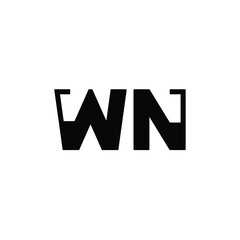 WN monogram logo design letter text name symbol monochrome logotype alphabet character simple logo