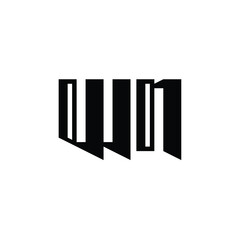 WN monogram logo design letter text name symbol monochrome logotype alphabet character simple logo